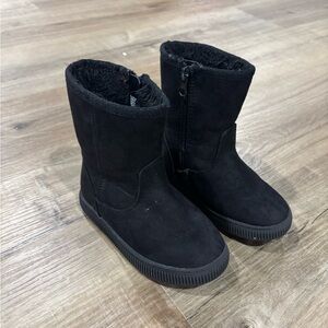 Cat & Jack Black Faux Suede Girls Boots 8T